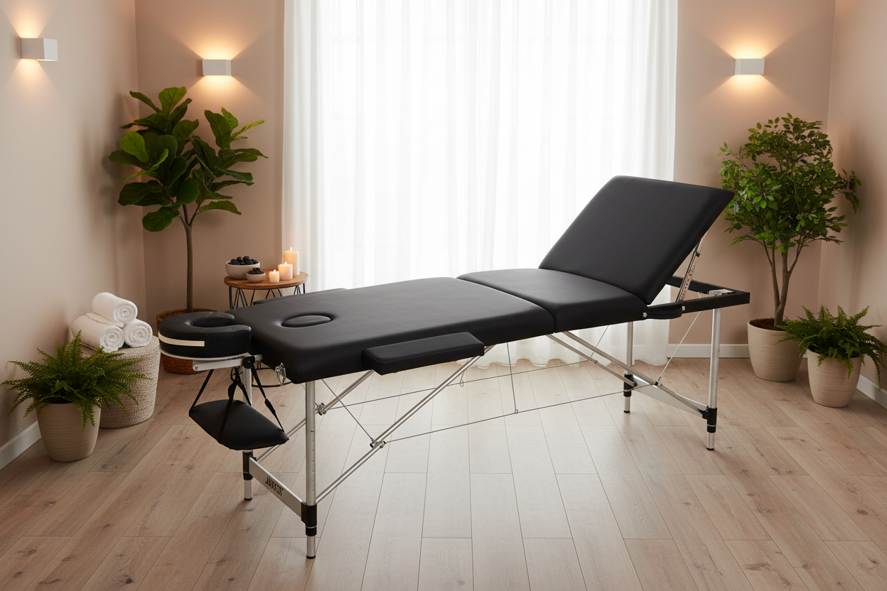 AT008S Black Massage Table Scene