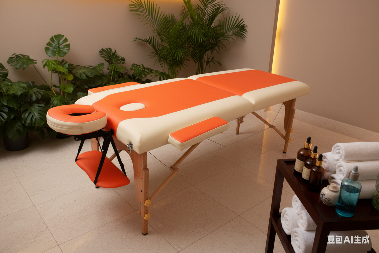 木质双色收折按摩床 M002PS 水疗场景图