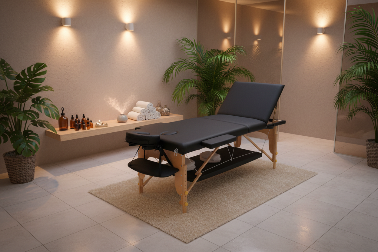 木质三折收折按摩床 M012R 场景图